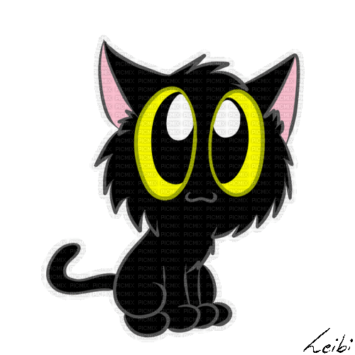 Чёрный кот - GIF เคลื่อนไหวฟรี