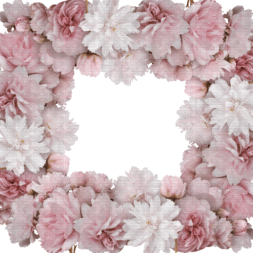 flower frame fleurs vintage - GIF animé gratuit