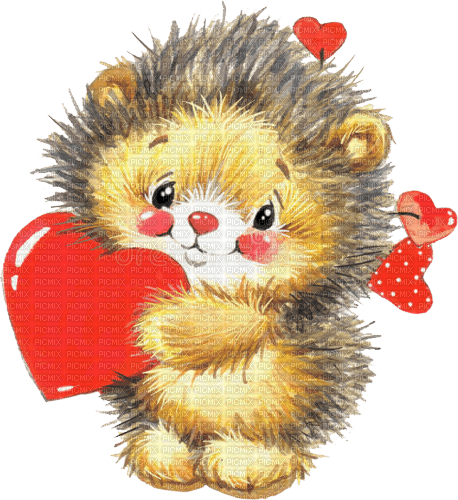 Y.A.M._Valentine little animals hedgehog - PNG gratuit