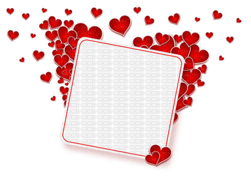 Frame red hearts - kostenlos png