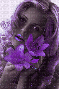 femme en violet - GIF animado grátis