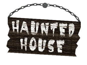 Kaz_Creations Haunted House Sign - Бесплатный анимированный гифка