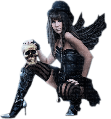 Kaz_Creations Gothic Angel Black - безплатен png