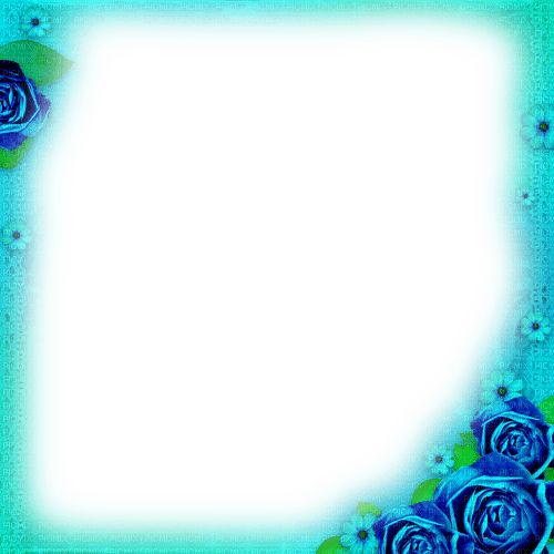 Blue Roses Frame - By KittyKatLuv65 - kostenlos png