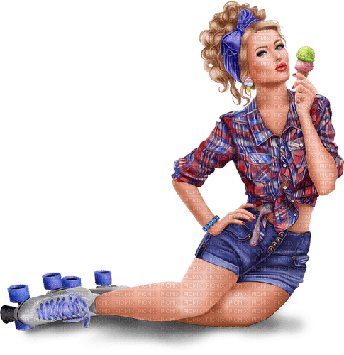 Woman on roller skates. Leila - 免费PNG