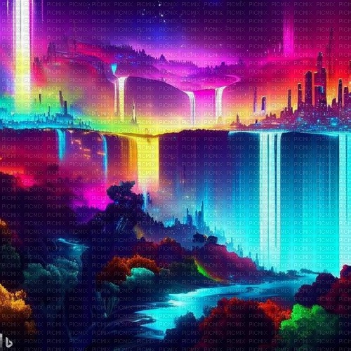 fantasy rainbow background landscape - ücretsiz png