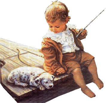 child with dog bp - Darmowy animowany GIF