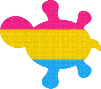 Pansexual Pride turtle - png gratis