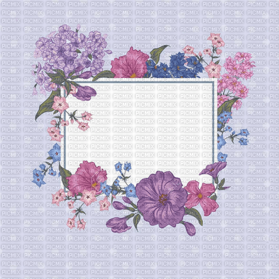 Frame Purple Flowers - δωρεάν png