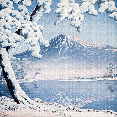 kikkapink oriental background animated winter - GIF เคลื่อนไหวฟรี