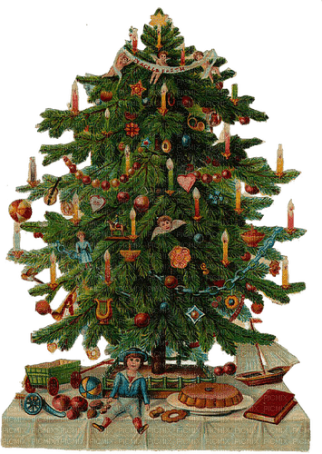 Christmas tree vintage sunshine3 - besplatni png