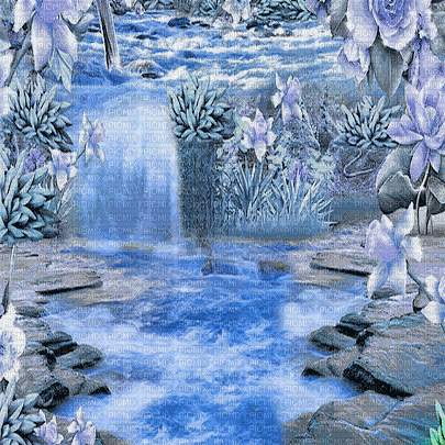 soave background animated fantasy    flowers blue - Бесплатни анимирани ГИФ
