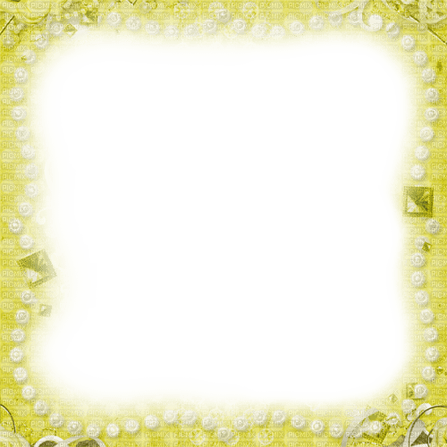 Yellow Pearl Frame - By KittyKatLuv65 - ilmainen png