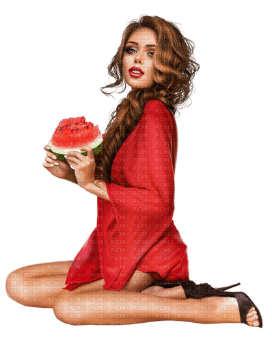 woman  in red by nataliplus - ücretsiz png