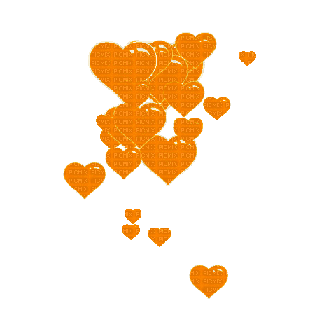Hearts.Animated.Orange - GIF animado grátis