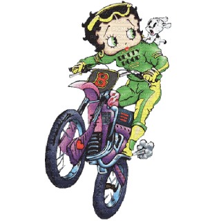 betty boop and pudgy motocycle - png ฟรี