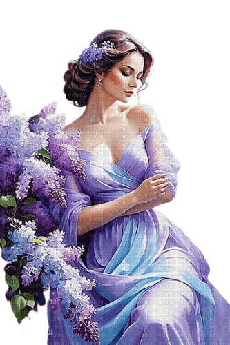 loly33 femme lilas - 免费PNG