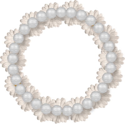 minou52-frame-rund-blommor-pärlor-vit - zdarma png