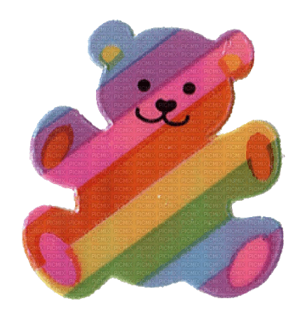 Rainbow bear sticker - nemokama png