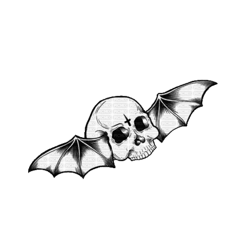 Skull Bat Halloween Gif - Bogusia - Animovaný GIF zadarmo