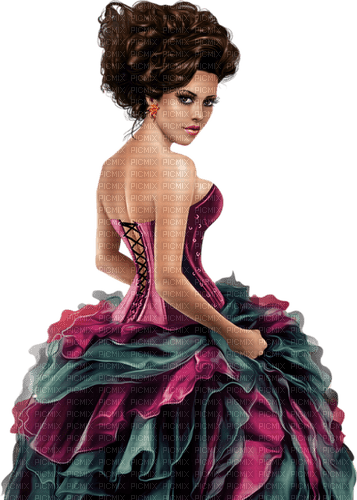 Woman in dress. Ball gown. Leila - zadarmo png