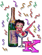 Kaz_Creations Alphabets Confetti Betty Boop  Letter K - Free animated GIF