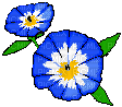 blue flowers flashing glitter - 無料のアニメーション GIF
