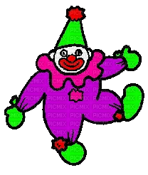Silly clown dancing - GIF animé gratuit