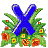 Kaz_Creations Alphabets Flowers Colours Letter X - GIF animado grátis