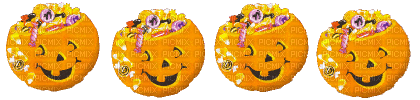 Halloween pumpkin candy - GIF animé gratuit