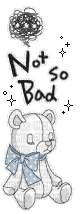 pixel art white teddy bear baby blue and black - Free animated GIF