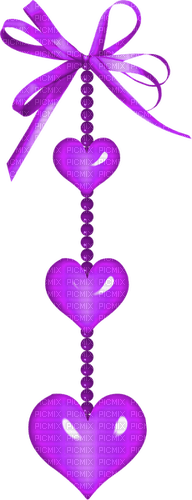 Hanging.Hearts.Purple - Free PNG