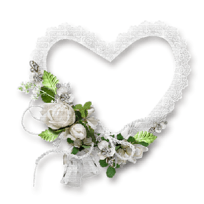 heart-white-flower - PNG gratuit