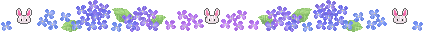 bunny rabbit purple flowers divider - Free animated GIF