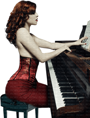 Kaz_Creations Woman Femme Piano - 免费PNG