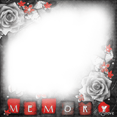 soave frame vintage flowers rose text memory - png gratis