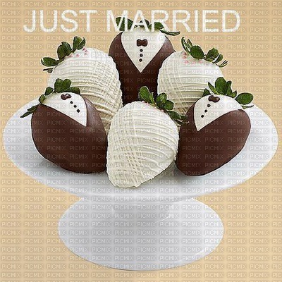 image encre chocolate wedding chocolate strawberries just married edited by me - png gratuito