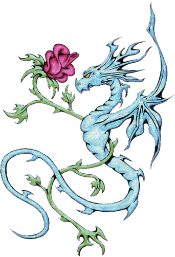 dolceluna dragon tattoo gothic fantasy rose - darmowe png