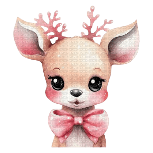 reindeer pink christmas - Free PNG