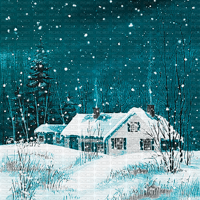soave background animated winter vintage house - Nemokamas animacinis gif