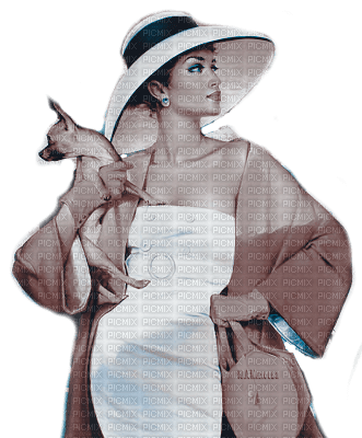 Y.A.M._Vintage retro Lady dog - PNG gratuit