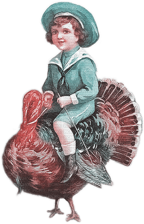 soave children boy thanksgiving  turkey vintage - PNG gratuit