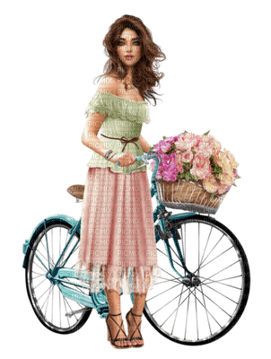kvinna-cykel-woman - безплатен png