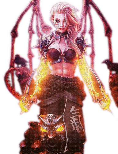 Rena Gothic Fire Woman Frau - darmowe png