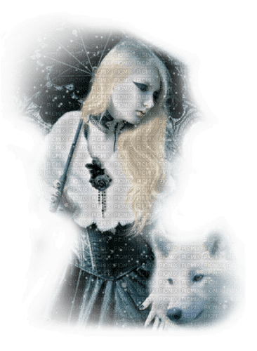 loly33 femme loup hiver - 無料png