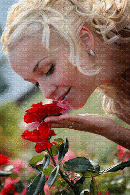 femme fleur - GIF animé gratuit