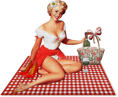 dolceluna summer spring woman pinup picnic - δωρεάν png