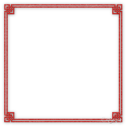 soave frame oriental art deco red - PNG gratuit