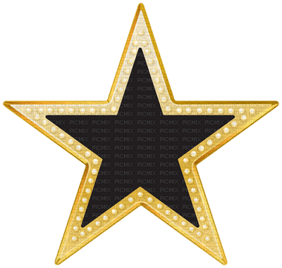 Kaz_Creations Deco  Star Gold and Black - 無料png