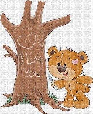 Bear with tree - png gratis